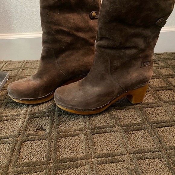 Brown Ugg Boots with wooden heels - Picture 5 of 6